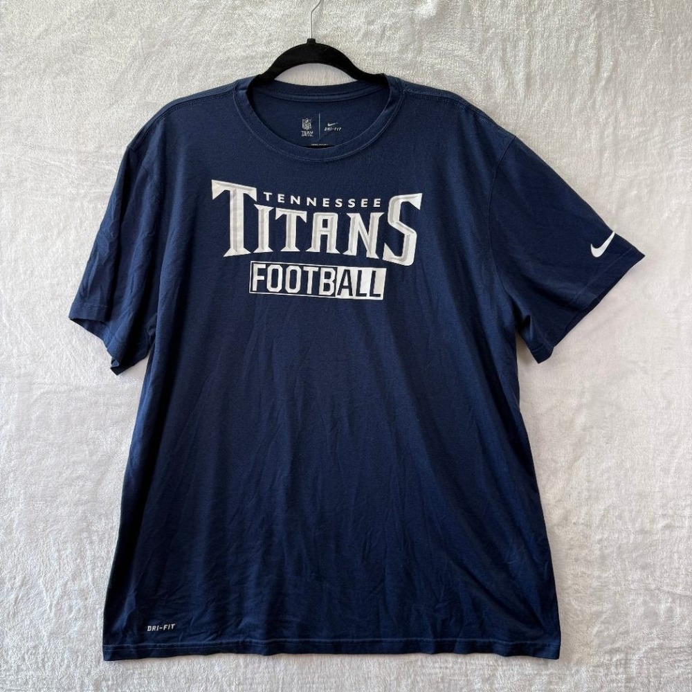 Nike Tennessee Titans Football Dri-Fit T-Shirt Mens XXL Navy Blue NFL Team Appar